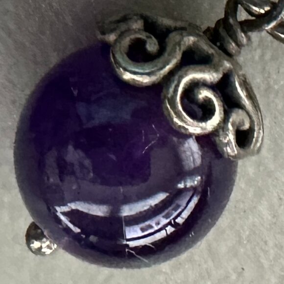 Authentic Pandora Purple Amethyst Swirl Compose Earrings - EUC (No Posts ) - Picture 8 of 11